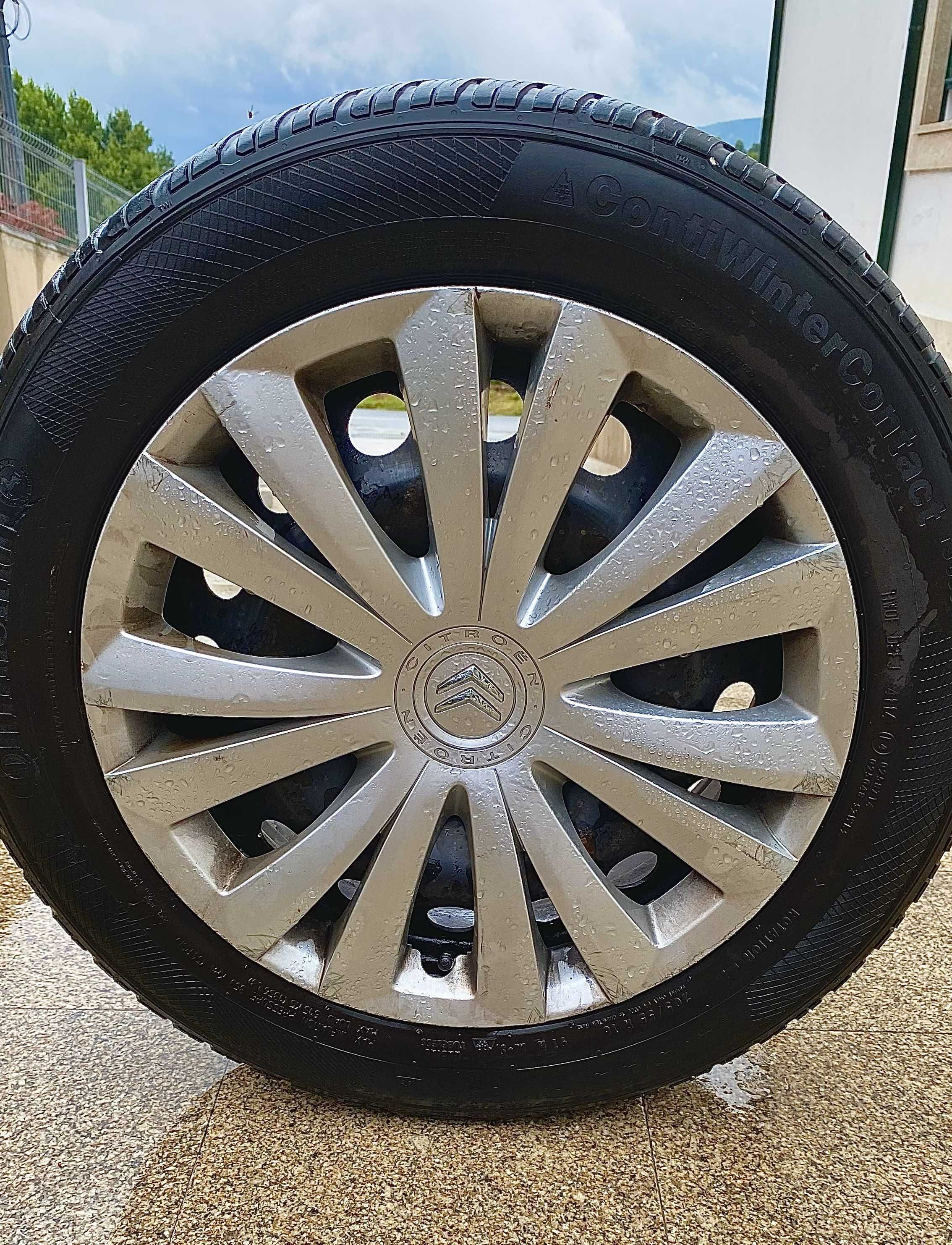 Jantes de ferro com tampões Citroen (205/55 R16 H) x4 (negociável)