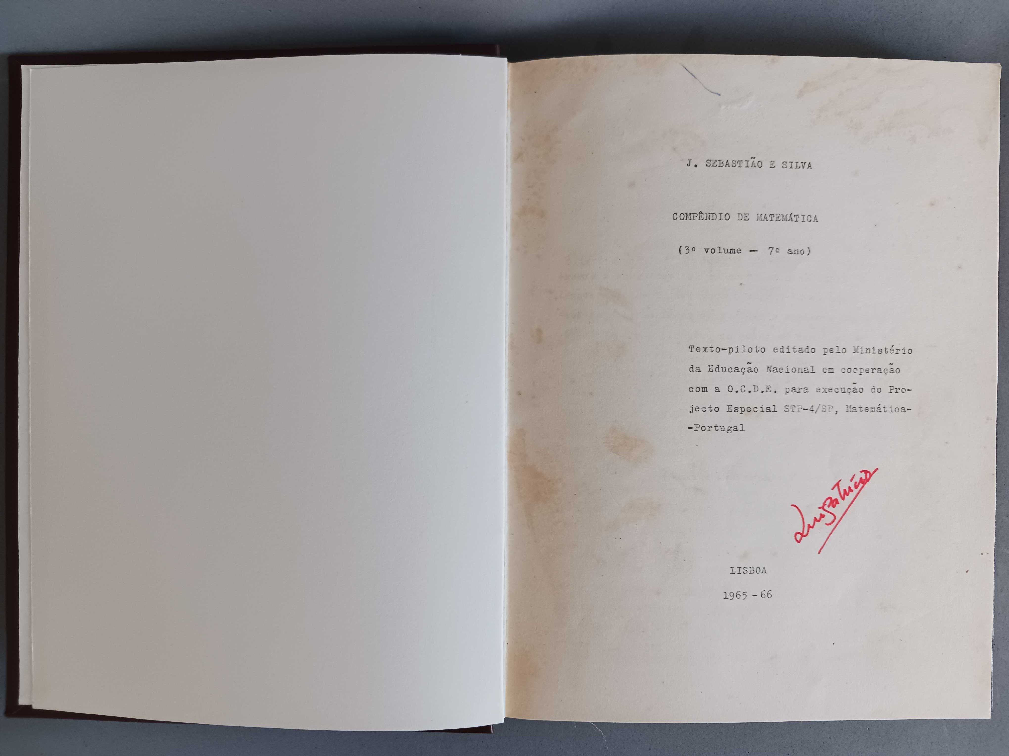 Sebenta do Compendio de Matemática de j. Sebastião e Silva de 1964-66