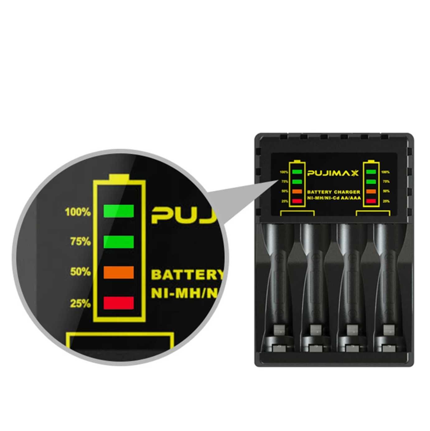 Carregador Rápido Smart Pilhas AA / AAA USB Pujimax NOVO