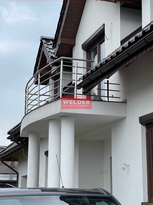 Balustrada stal nierdzewna harfa malowana antracyt