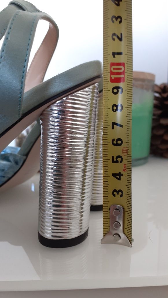 Buty na obcasie sandałki glam welur kokarda sanah bridgerton