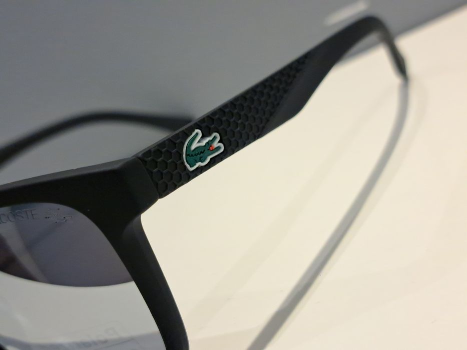 LACOSTE męskie nowe polaryzacyjne okulary czarne logo filtr uv 400