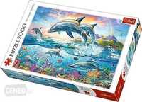 Puzzle Trefl 2000 (nie 1500) Wesołe delfiny