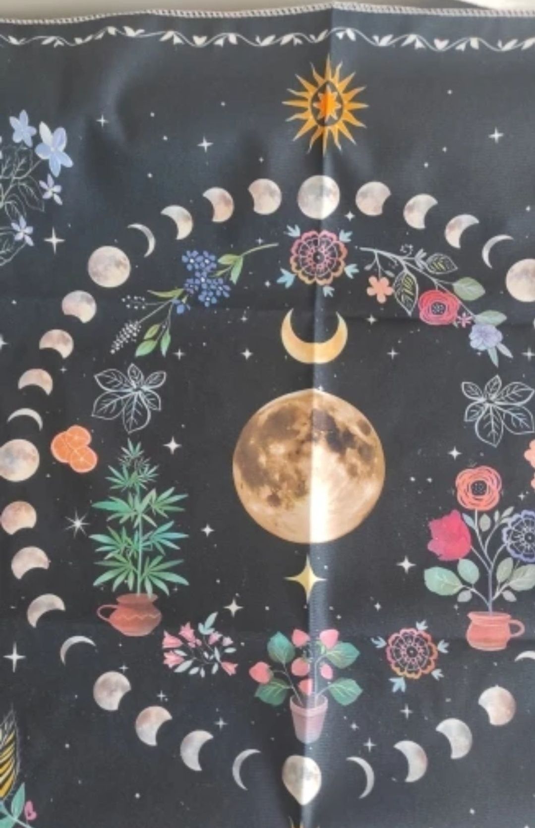 Obrus do tarota gobelin ścienny obraz kilim makatka księżyc moon witch
