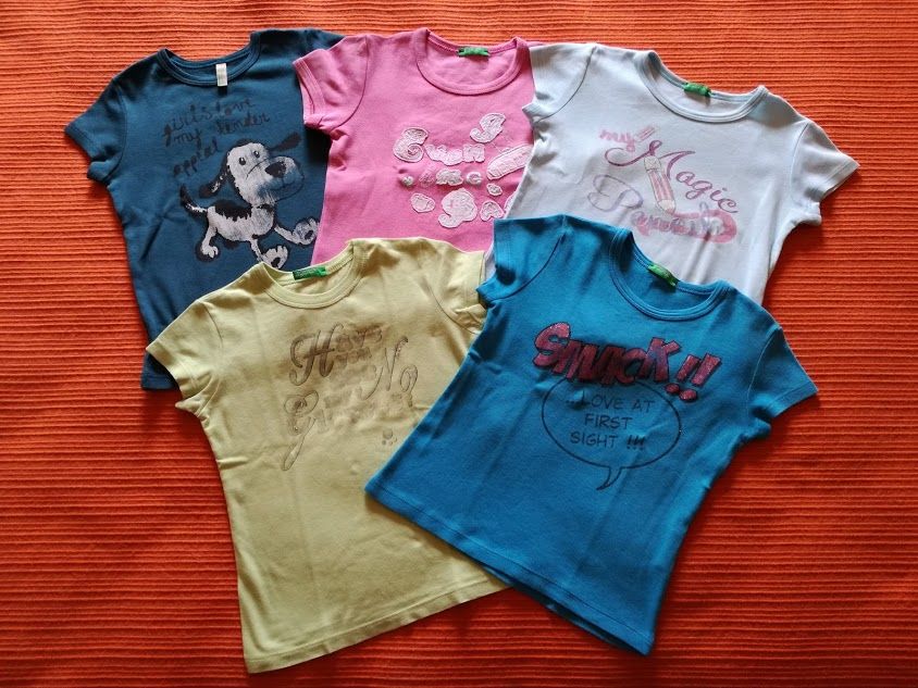 Lote 5 T-Shirts Benetton, 3 Anos