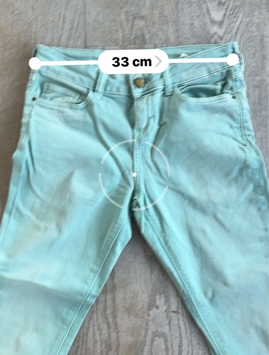 Spodnie Zara Basic miętowe r. 36