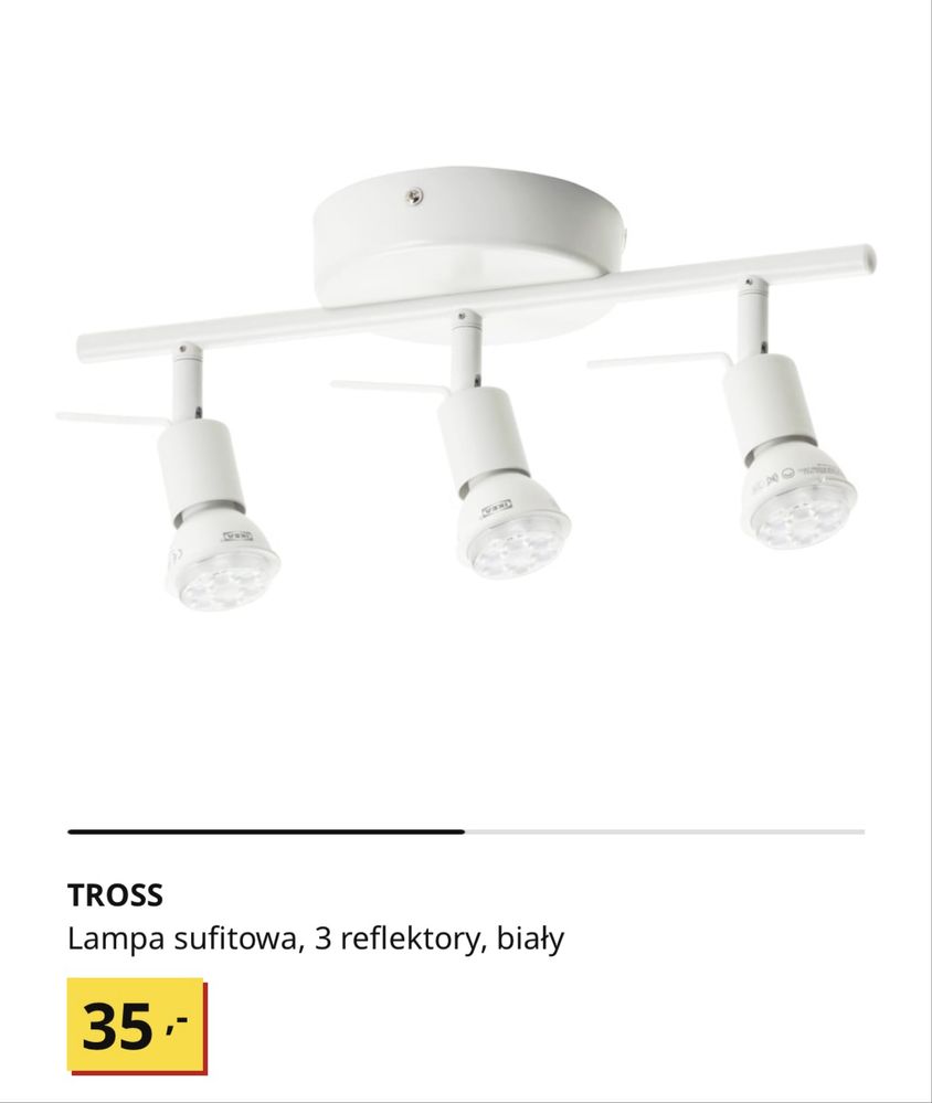 TROSS lampa sufitowa IKEA + 3 lampki