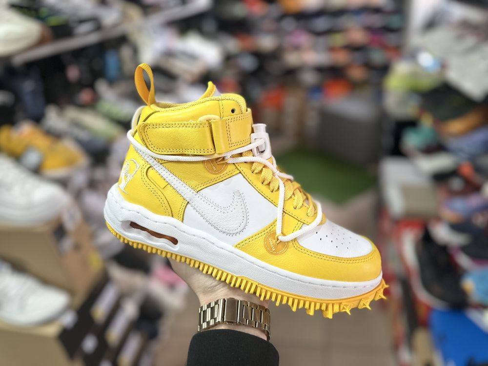 Кросівки Nike Air Force  1 mid SP c Off white Yellow ( РОЗМІР 38,5 )