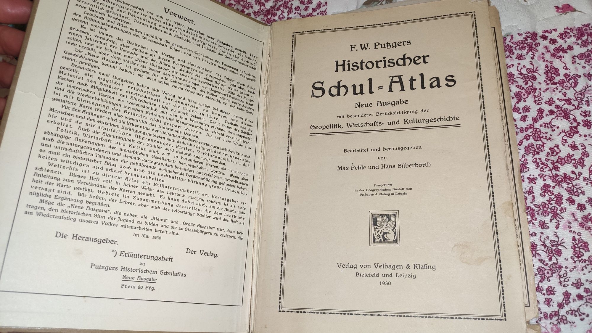 Szkolny atlas historyczny 1930 niemiecki Peble Putzgers