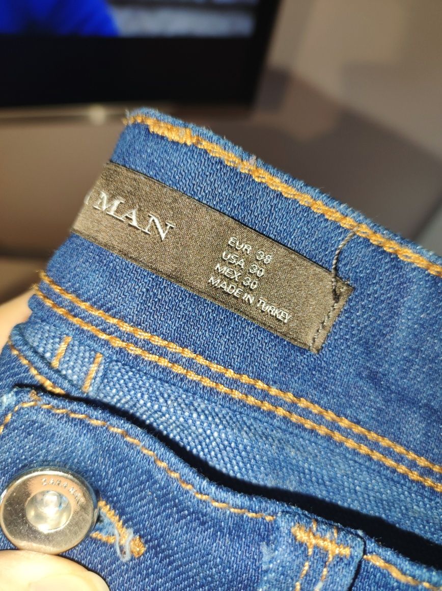 Spodnie męskie Zara Man 38 niebieskie nowe bez metki