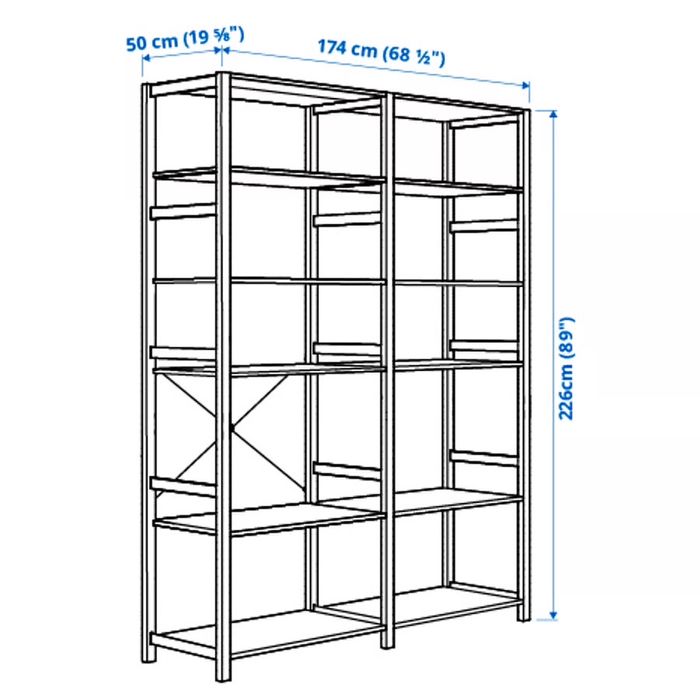 IVAR System składowania regały modułowe ivar ikea 236x83x50cm