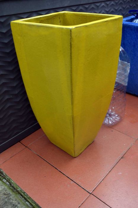 Vaso Terracotta Vietnamita Vitrificado Amarelo
