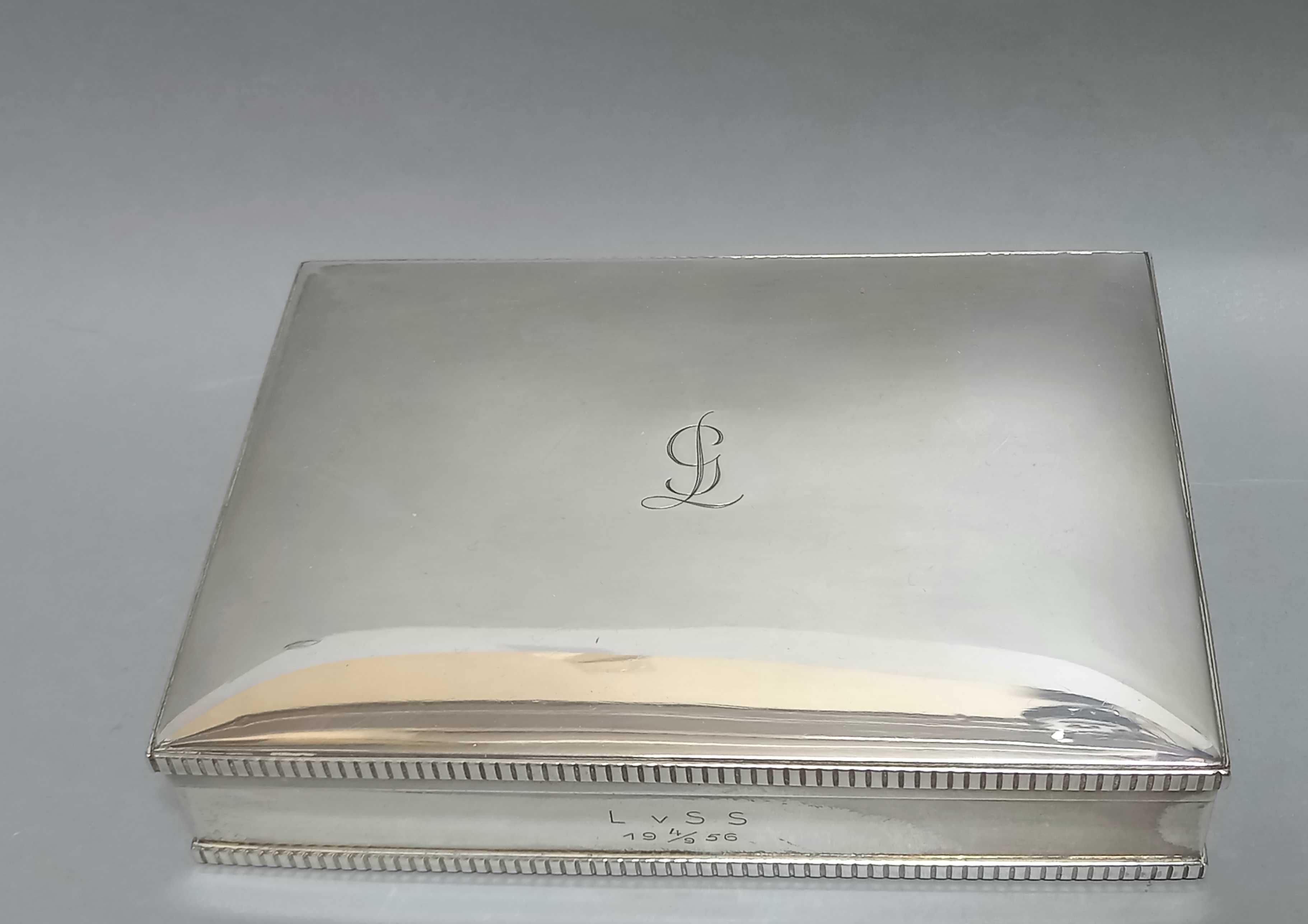Humidor, srebrna szkatułka na cygara,  srebro 835