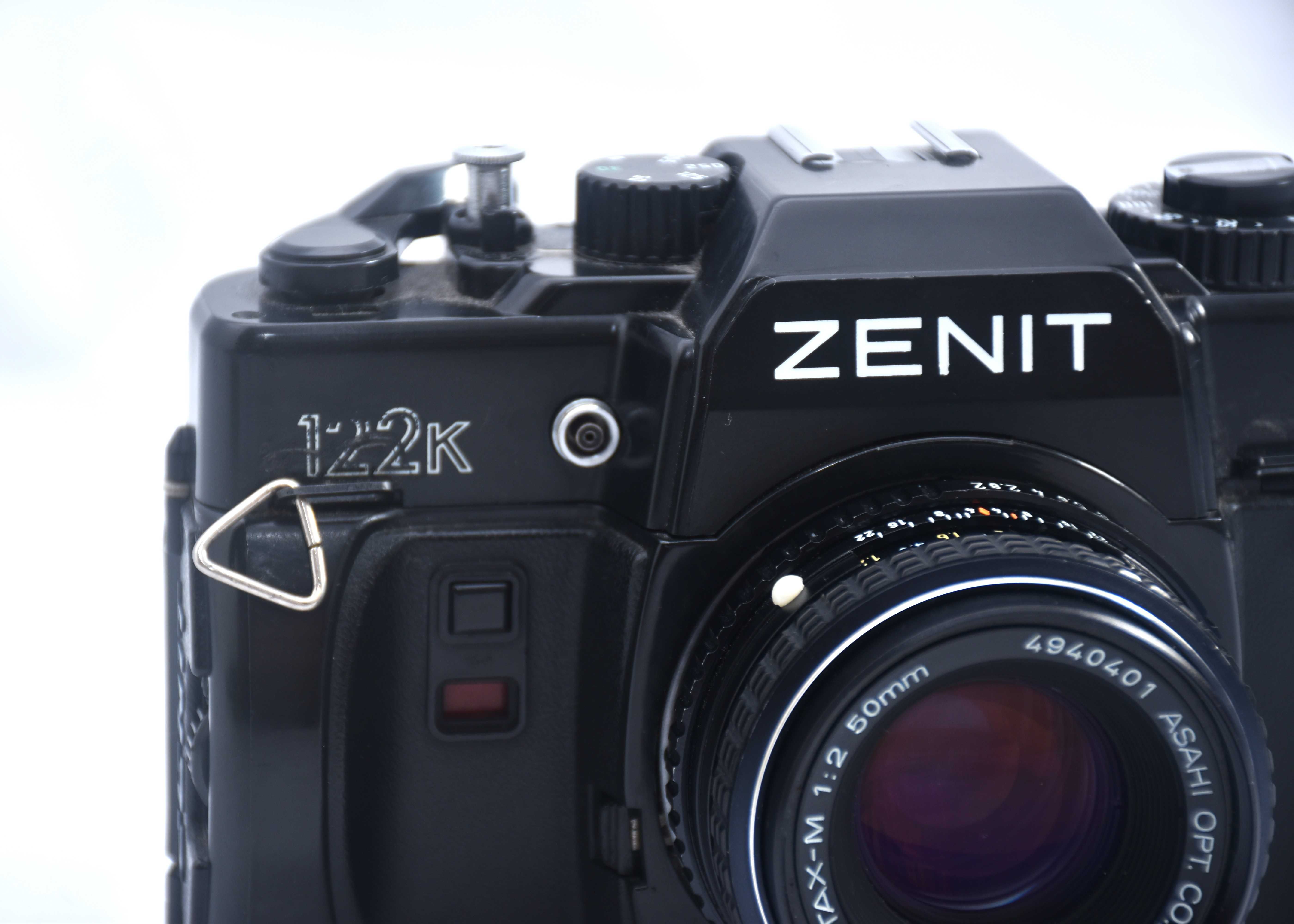 Zenith 122K com lente Pentax 50mm f\2 manual máquina analógica