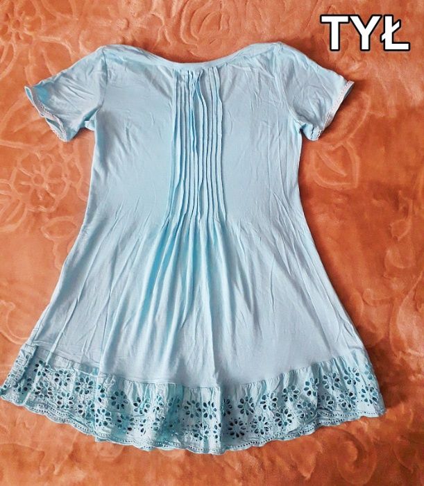 Letnia bluzka – tunika, sukienka błękitna NOWA
