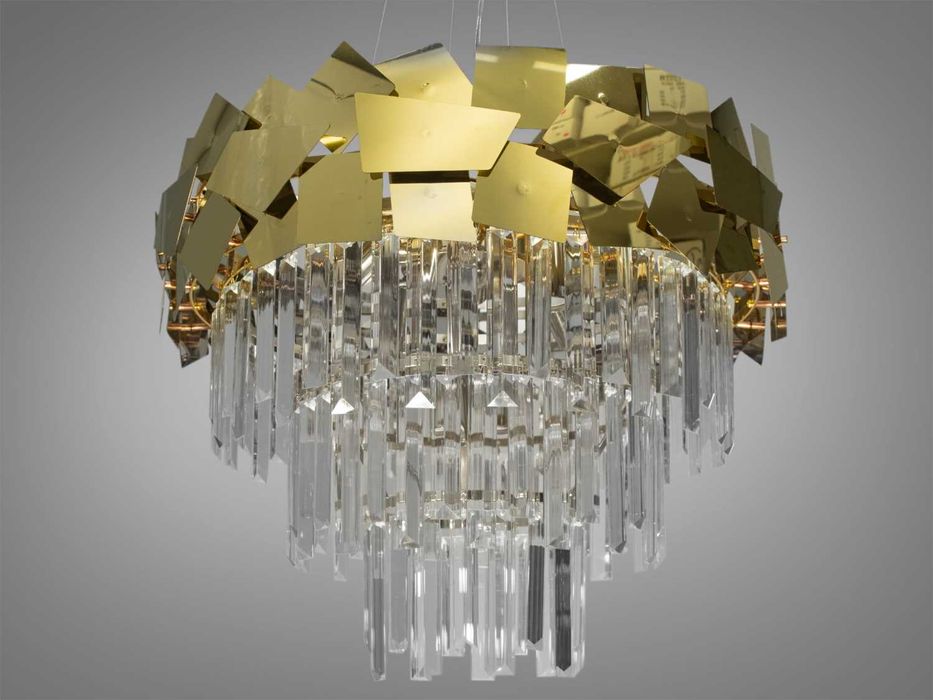 Подвесная хрустальная люстра в зал на 10 ламп