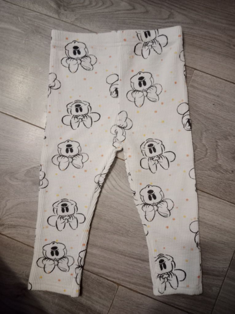 Komplet niemowlęcy body prążek z długim rękawem+ legginsy minnie 80/86