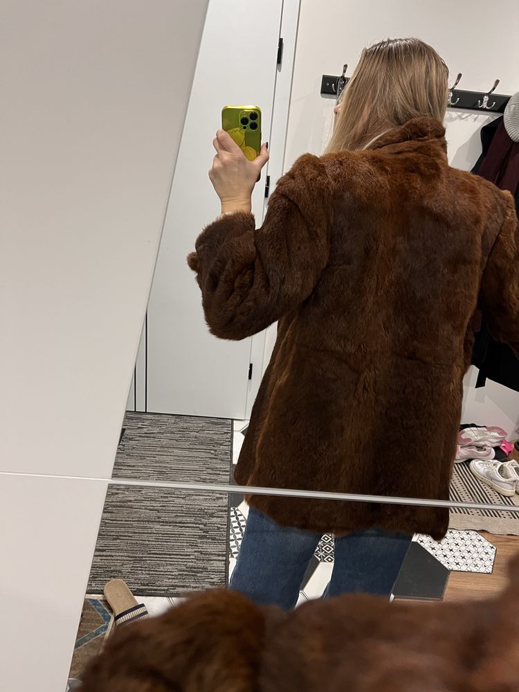 Piekne, brązowe futro naturalne Polo Norte Furs