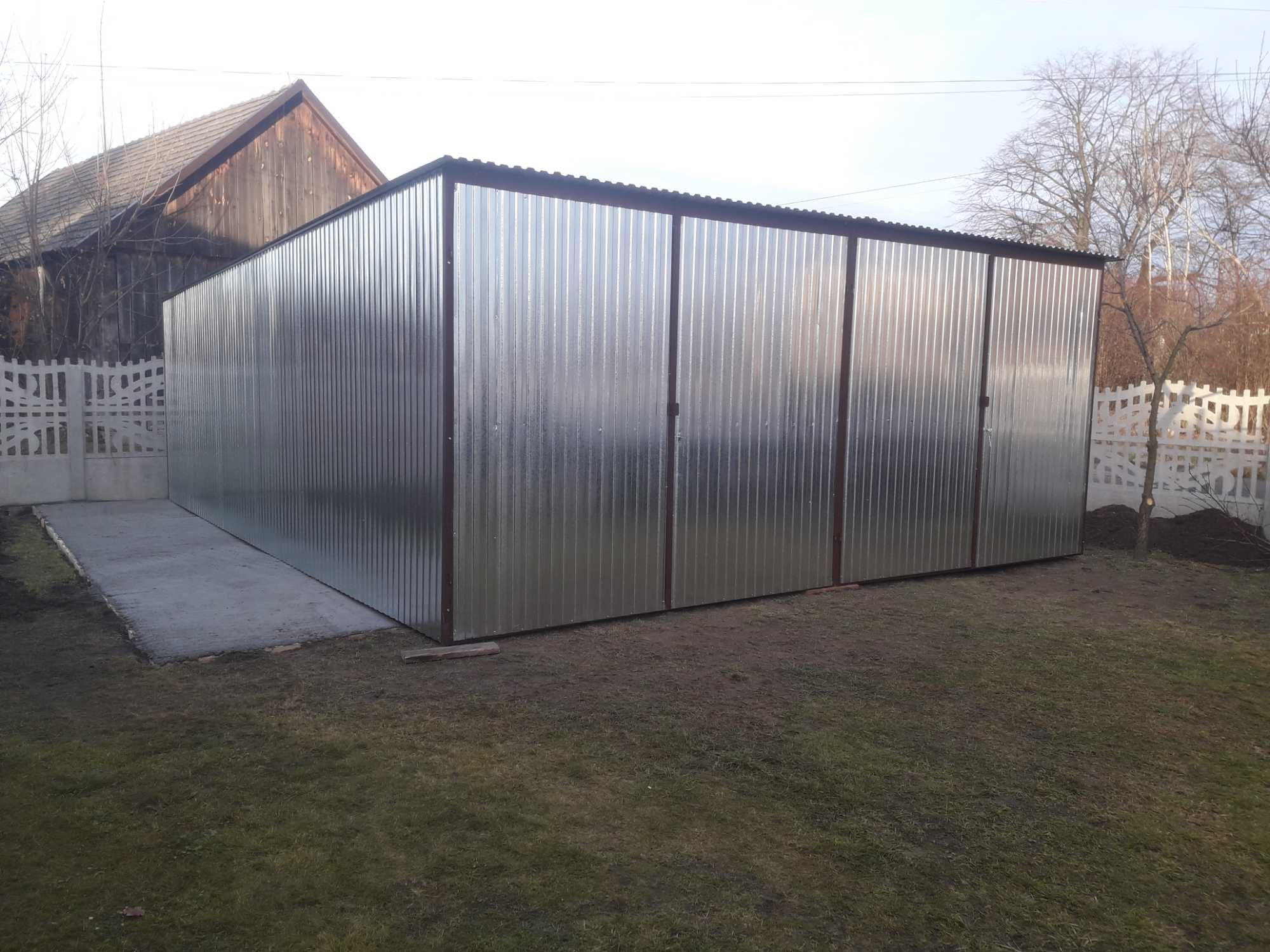 Garaż blaszany Grafitowy - Magazyn Wiata  - Hala Stalowa  - GRZYWSTAL