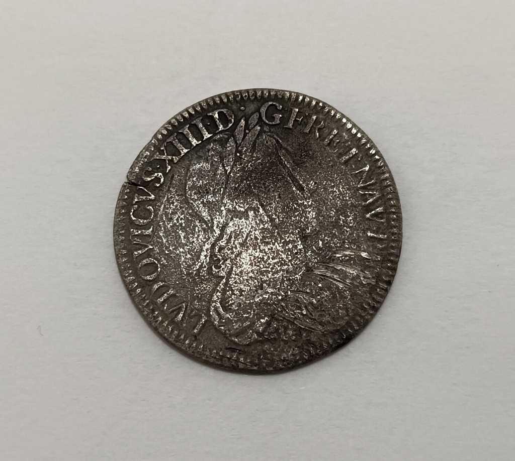 Srebrna moneta 1/2 ECU 1643 rok, litera A, Ludwik XIII