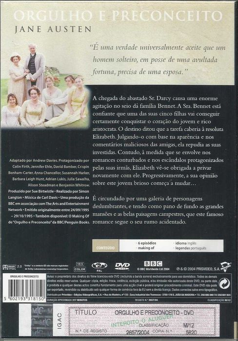 Orgulho e Preconceito (Série da BBC - 2 DVD) (1995)