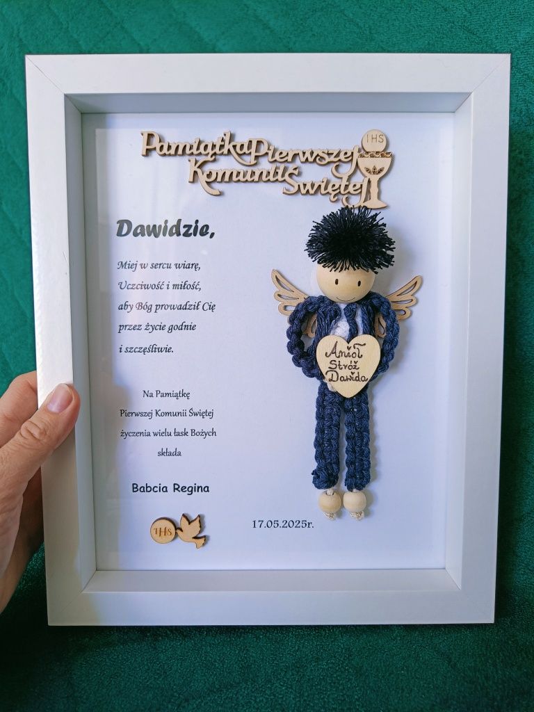 Nowa duża pamiątka I Komunii Świętej dla chłopca, personalizowana