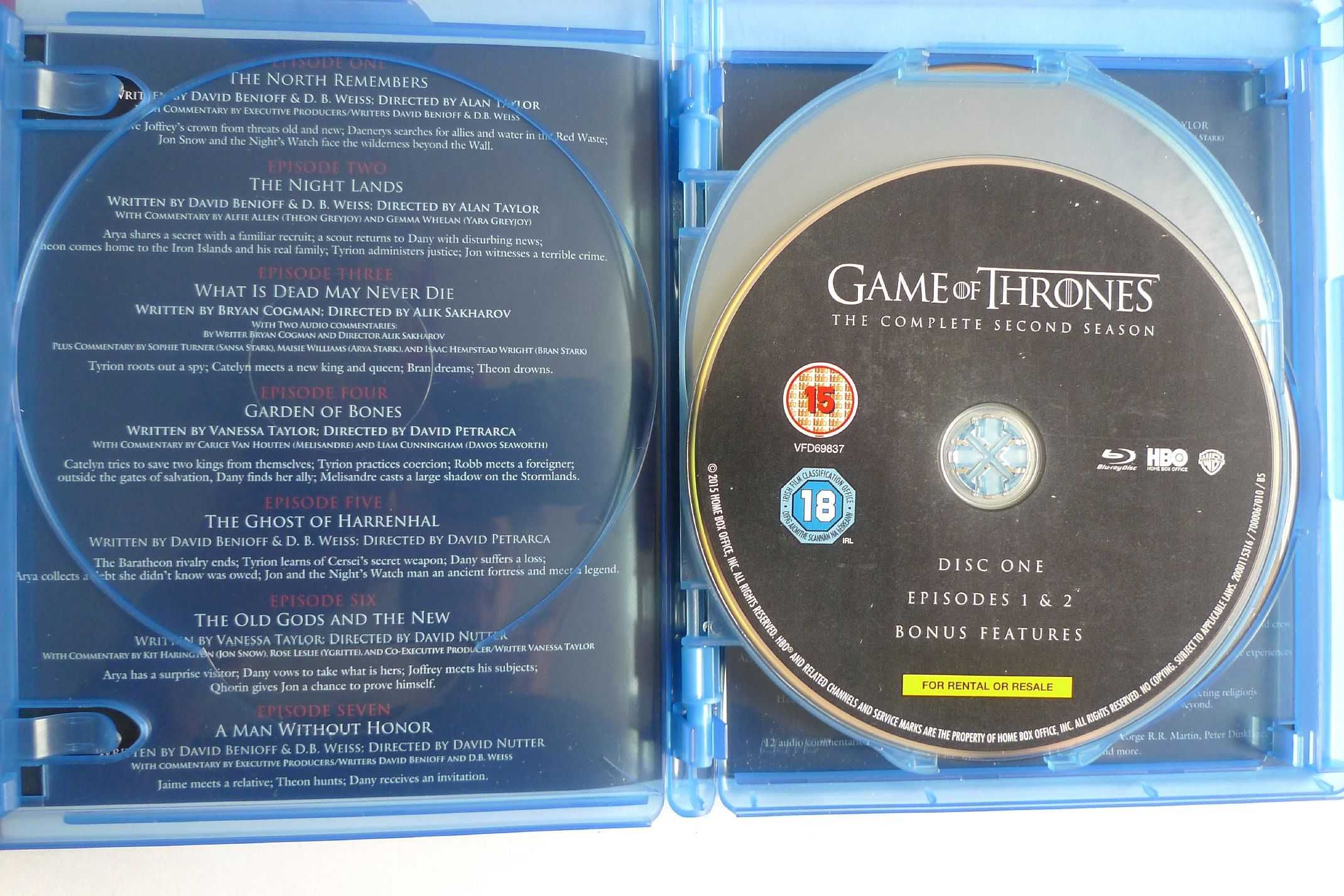 Gra o tron Sezon 1 i 2 blu-ray