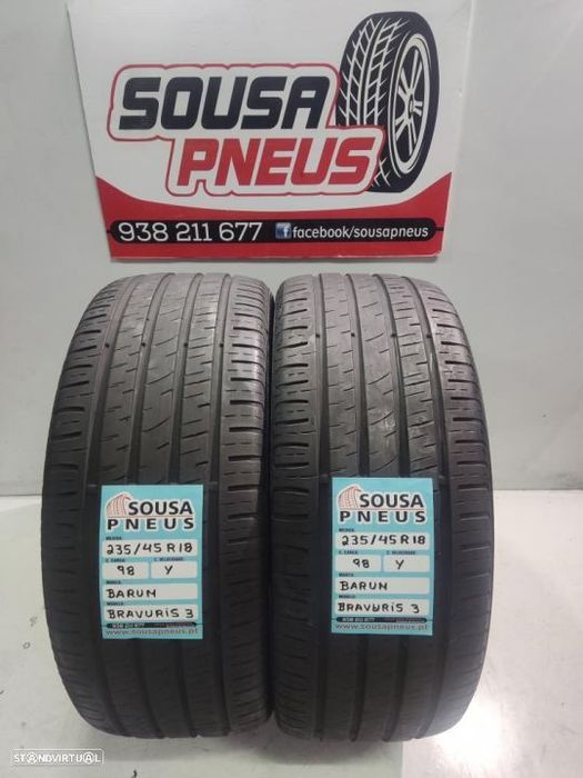 2 pneus semi novos 235-45r18 barum - oferta dos portes 110 EUROS
