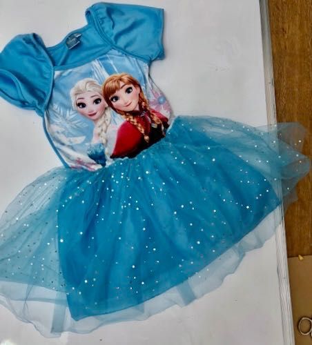 ZESTAW 2 sukienki Elsa, Elza, Frozen, Kraina Lodu CEKINY, tiul