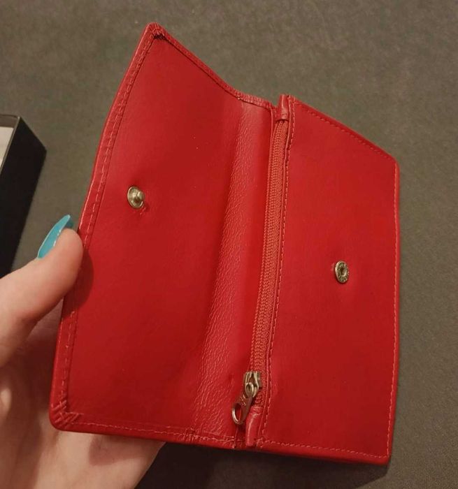 SKÓRA portfel damski czerwony Red King