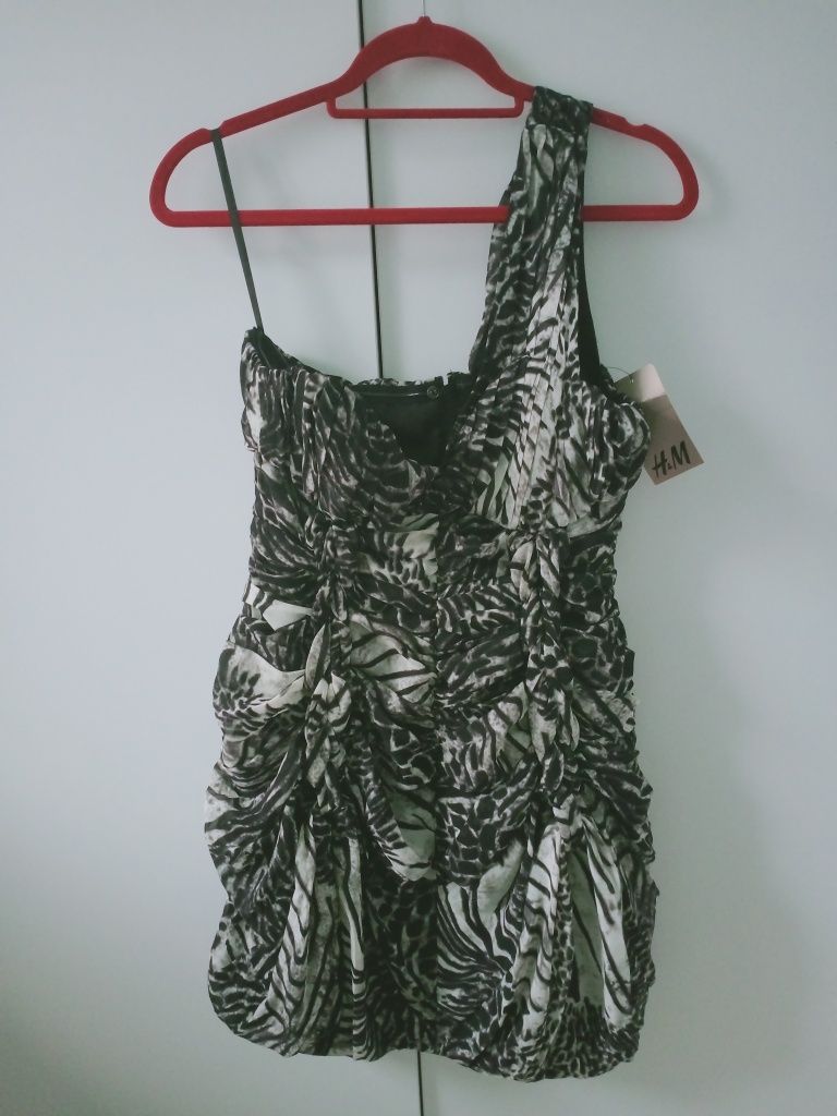 H&M nowa sukienka gorsetowa animal print studniówka sylwester M/L