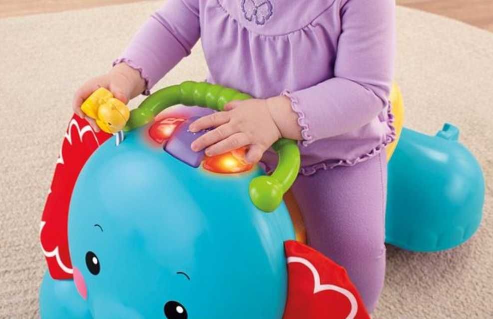 Skoczek, jeździk, pchacz, słonik, Fisher Price