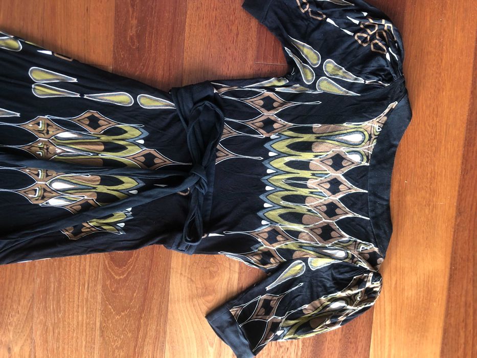 Mango Suit Vestido preto traçado - M