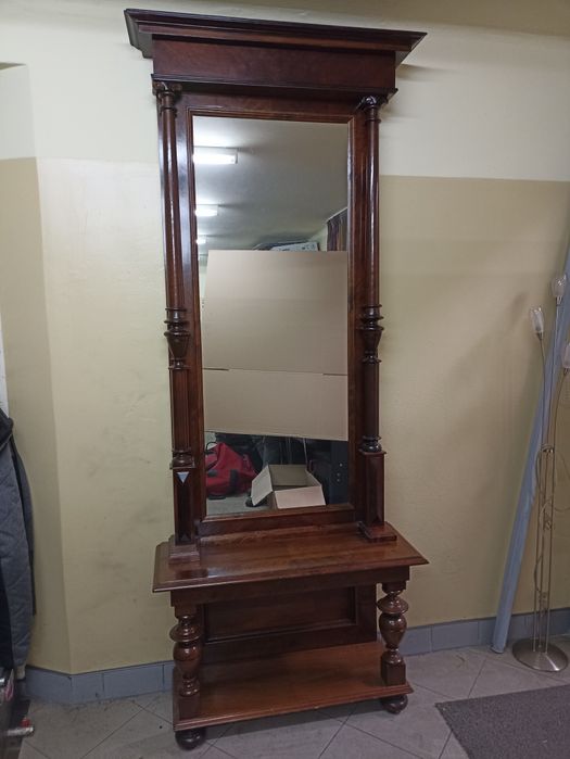 Duże lustro tremo eklektyczne orzech