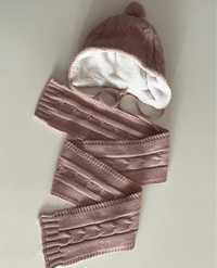 Зимова шапка із шарфом
