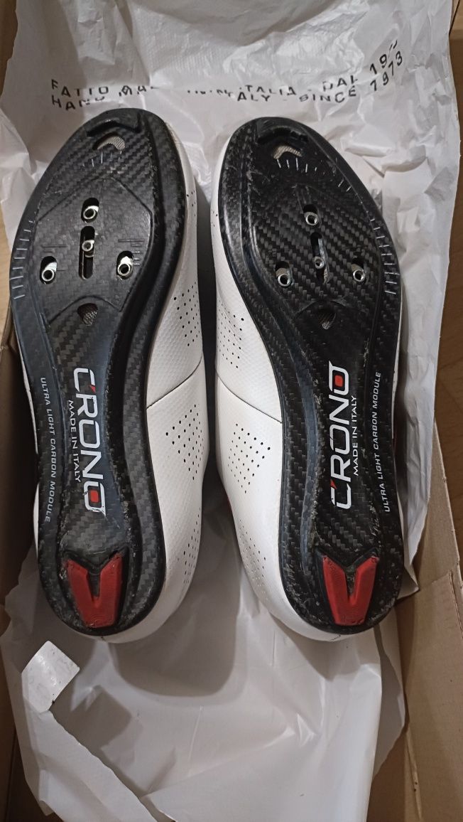 Buty szosowe rowerowe spd Crono Carbon białe 42 szosa nie MTB rower