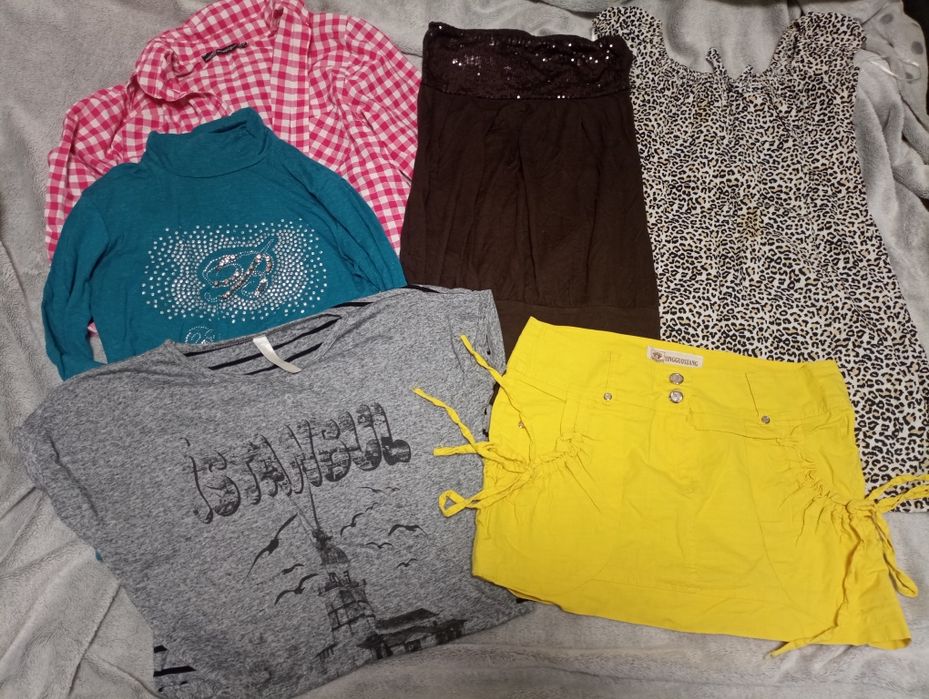 Пакет вещей 12-13 лет, рубашка, юбка, футболки