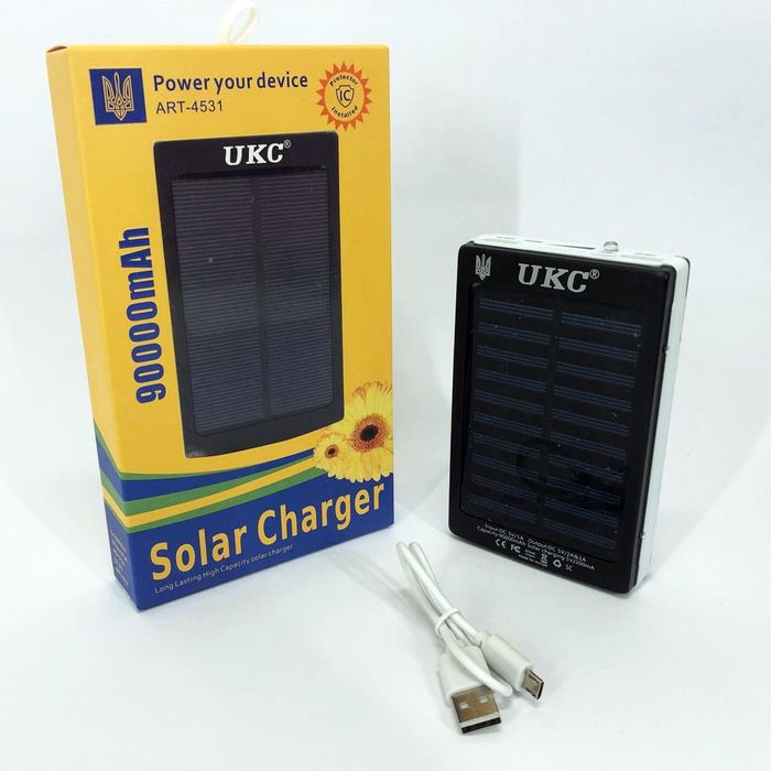 Power Bank Solar UKC 9000mAh з LED ліхтарем