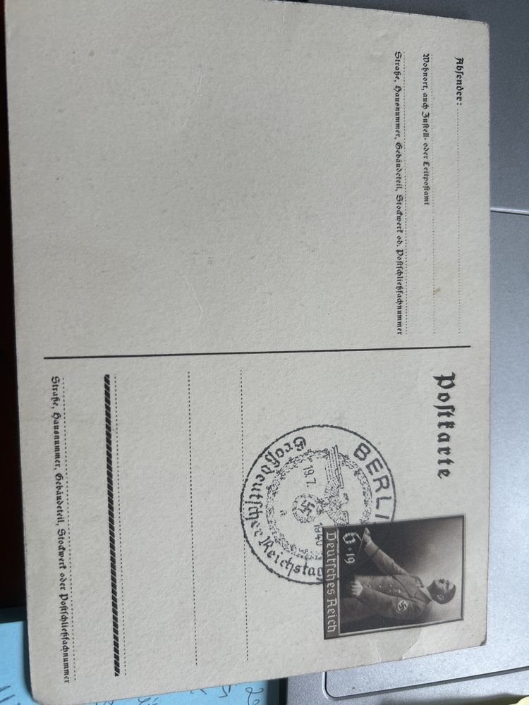 Trzecia rzesza Pocztówka propaganda żelazny krzyż
