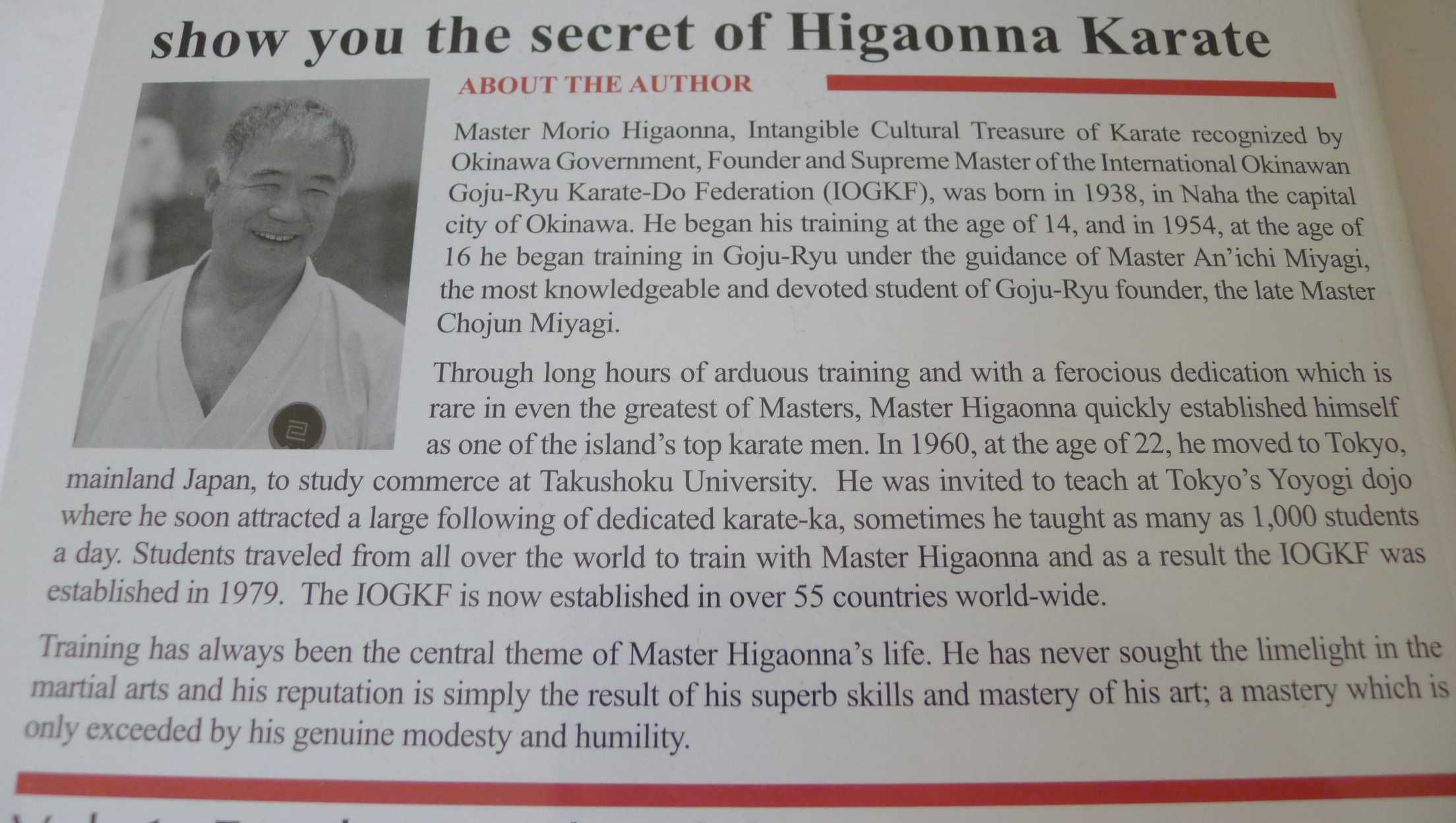 HIGAONNA - Okinawa Goju Ryu Karate  1 - 4  komplet  UNIKAT/ Yamaguchi
