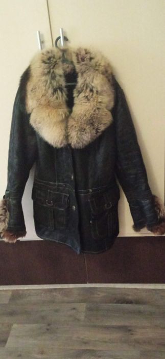 Куртка кожана  натуральна з  хутром