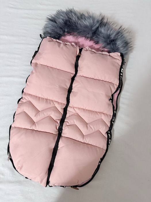 Śpiworek zimowy do wózka, sanek, fotelika RÓŻOWY