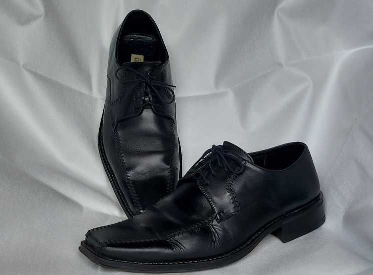 Buty męskie Dorian skórzane 43 czarne eleganckie garniturowe