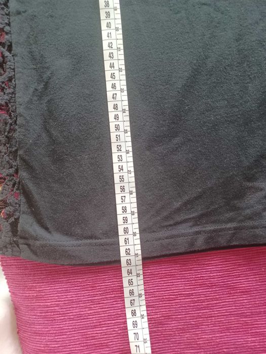 Czarna bluzka, zdobienie, krysztalki, koronka, wymiary 40,42,L, XL