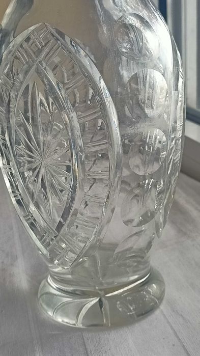 Wazon kryształ szlify na tarczach ceramicznych Irena Inowrocław l60-te