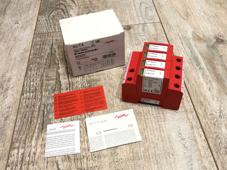 OGRANICZNIK PRZEPIĘĆ 20kA DEHN guard 952400 ochronnik 3 fazy