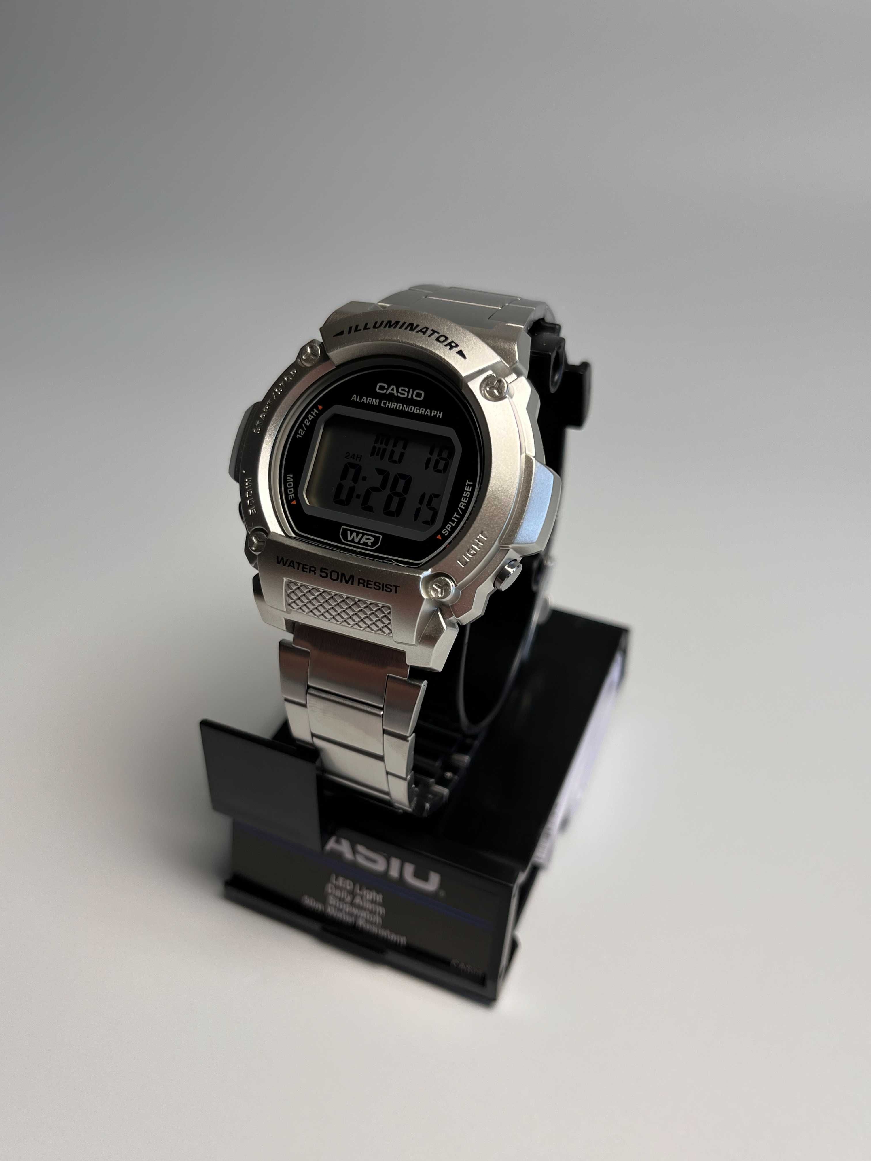 Casio W-219HD-1AVCF, годинник спортивний касіо, часы касио Ø47мм