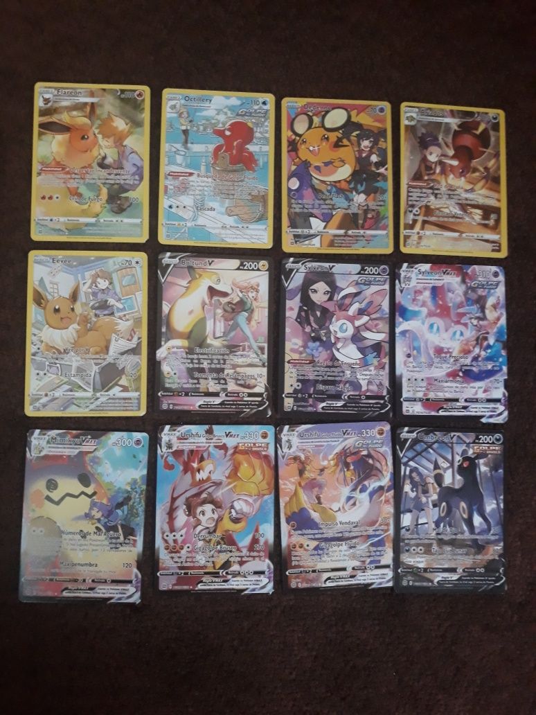 Cartas Pokémon 28 holográficas + 37 não holográficas