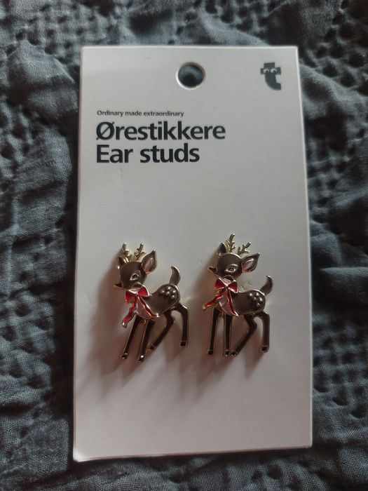 Nowe kolczyki sarenki, świąteczne kolczyki,prezent zima