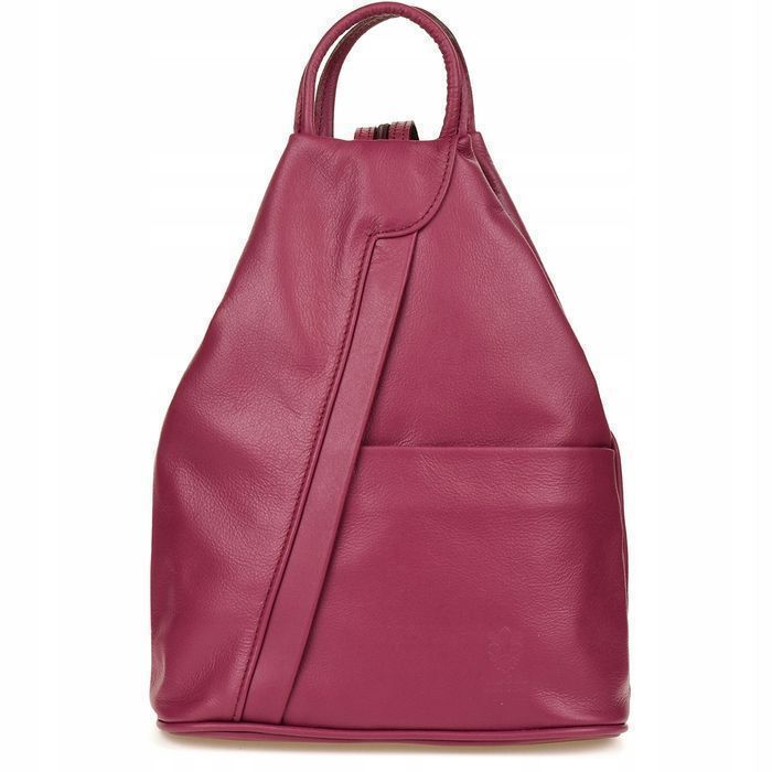 Fioletowy Vera Pelle Włoski Plecak Skórzany Damski